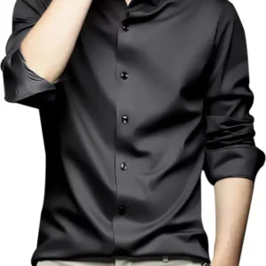 Men Regular Fit Solid Spread Collar Formal Shirt